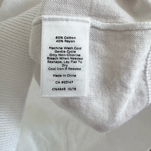 NWT Talbots Classic Knit Tank Top Shell White Sleeveless Cotton Resort Office L - Picture 4 of 8